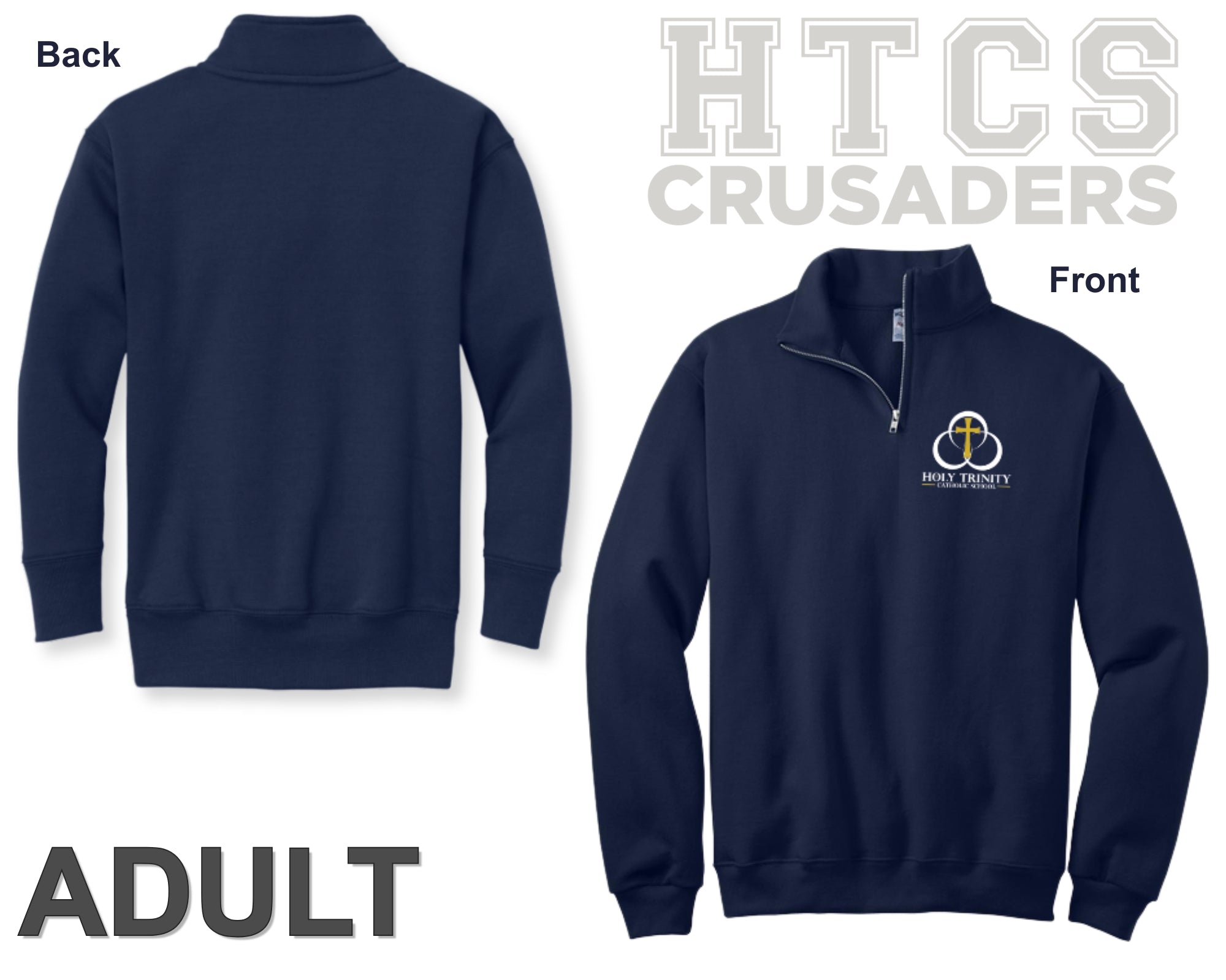 1/4 Zip Collar Sweatshirt - Adult
