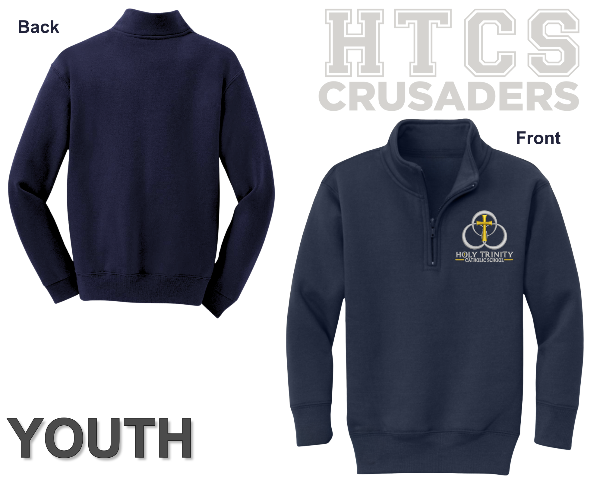 1/4 Zip Collar Sweatshirt - Youth
