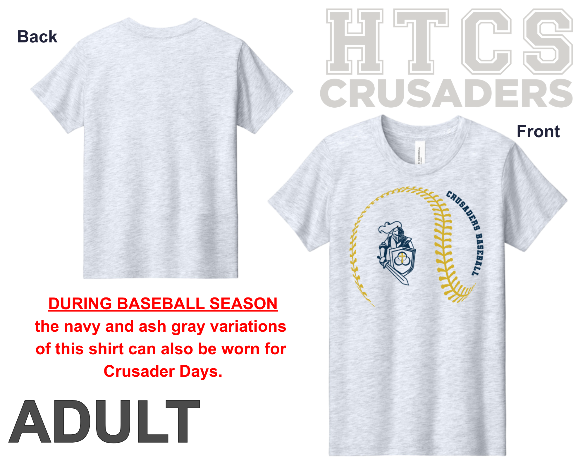 Crusaders Baseball Shirt - Adult