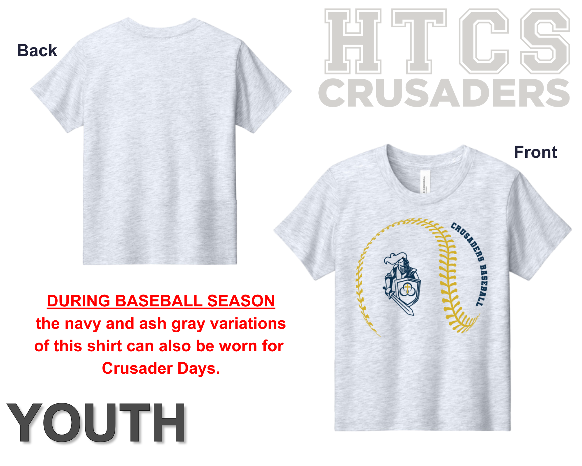 Crusaders Baseball Shirt - Youth