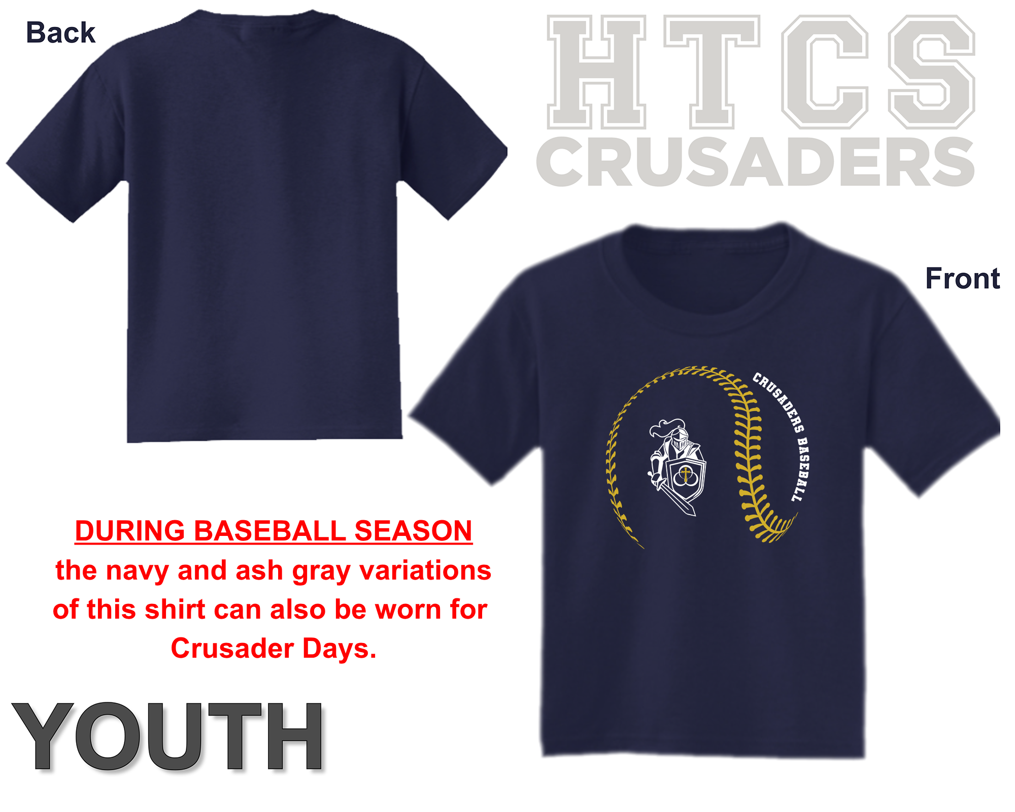 Crusaders Baseball Shirt - Youth